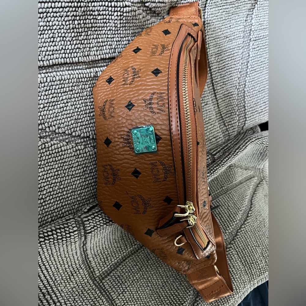 MCM Cognac Belt Bag with Black Accents - Picture 1 of 3